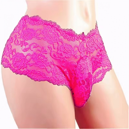Sous-vêtements pour hommes ,dentelle rose